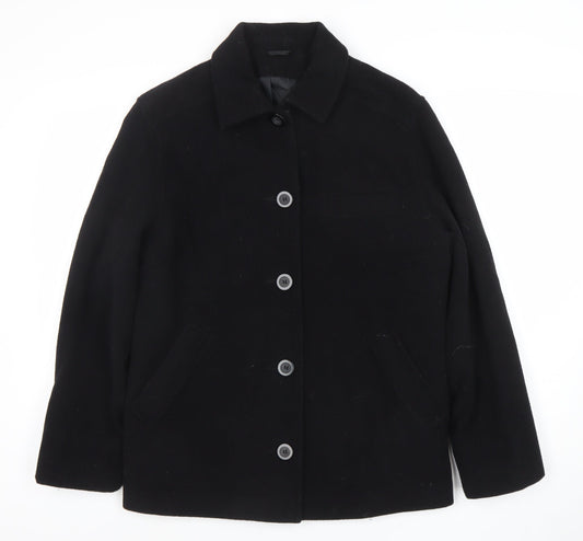 Womens UK Size 10 BHS Black Overcoat
