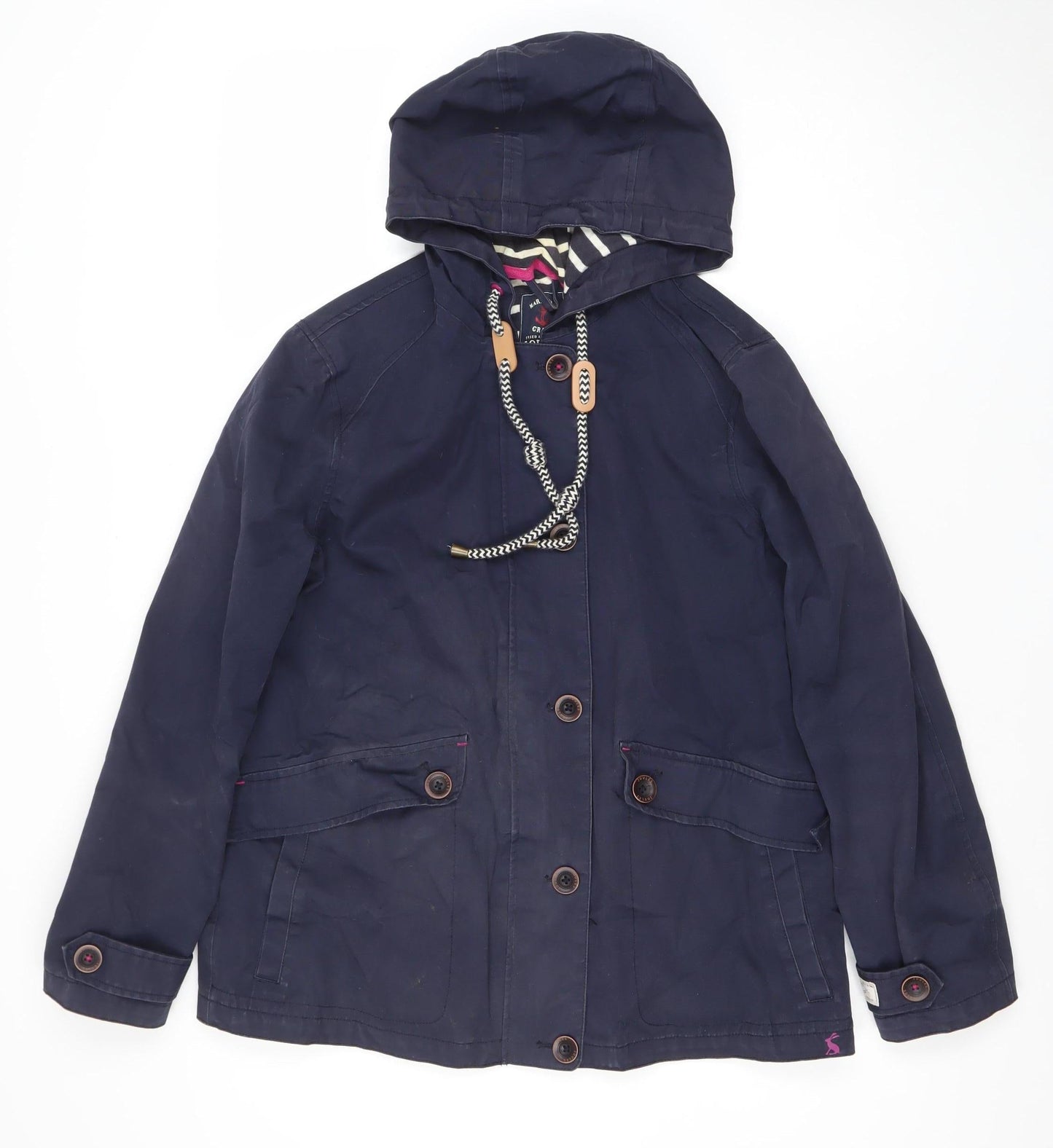 Joules Womens Blue Waterproof Hooded Rain Jacket Size 12