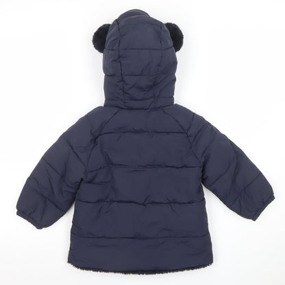 Girls UK Size 3 Years Mango Blue Puffer Jacket