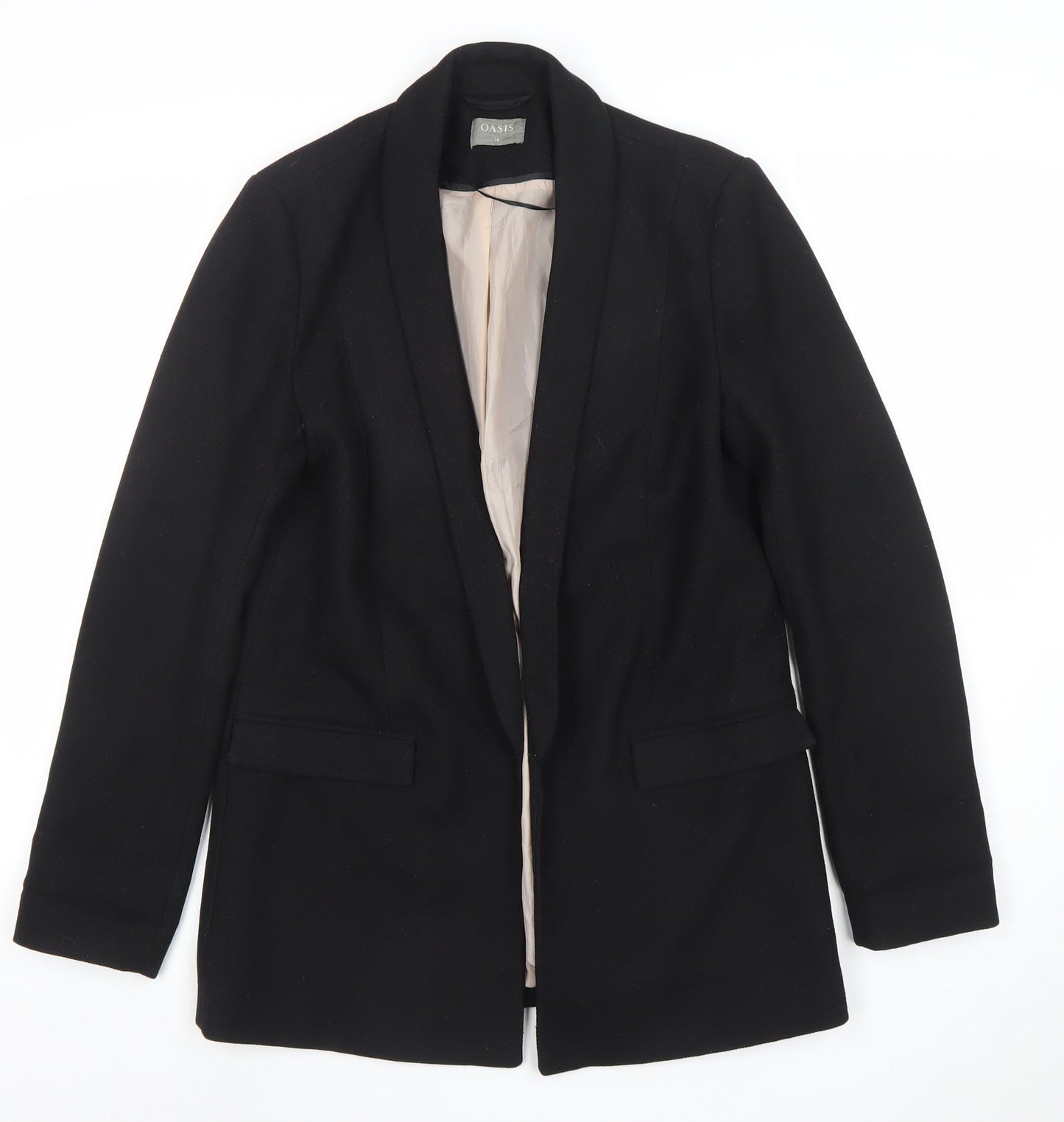 Oasis Women’s Black Shawl Lapel Long Sleeve Suit Jacket UK 10