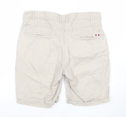 Kangol Men Beige Chino Shorts L Regular Fit Cotton Casual Summer