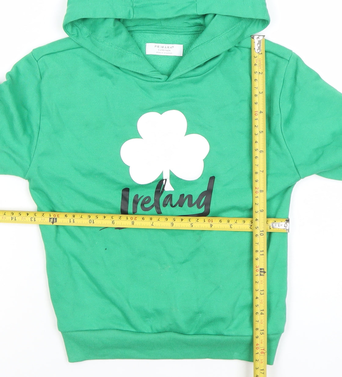 Boys UK Size 5-6 Years Primark Green Pullover Hoodie
