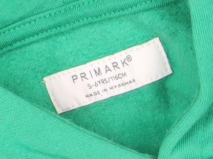 Boys UK Size 5-6 Years Primark Green Pullover Hoodie