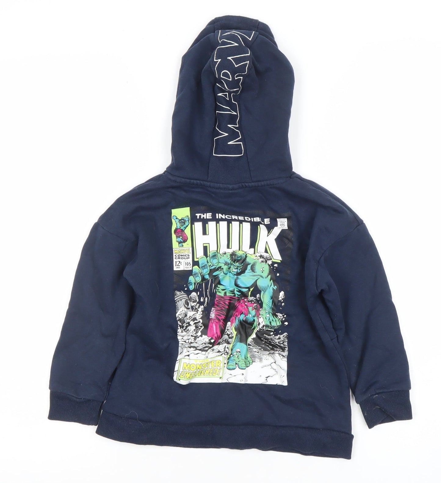 Boys UK Size 5-6 Years Primark Blue Pullover Hoodie