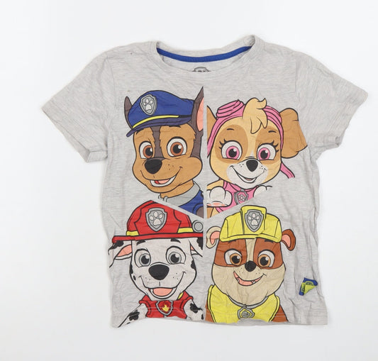 Boys UK Size 6-7 Years Paw Patrol Grey Basic T-Shirt