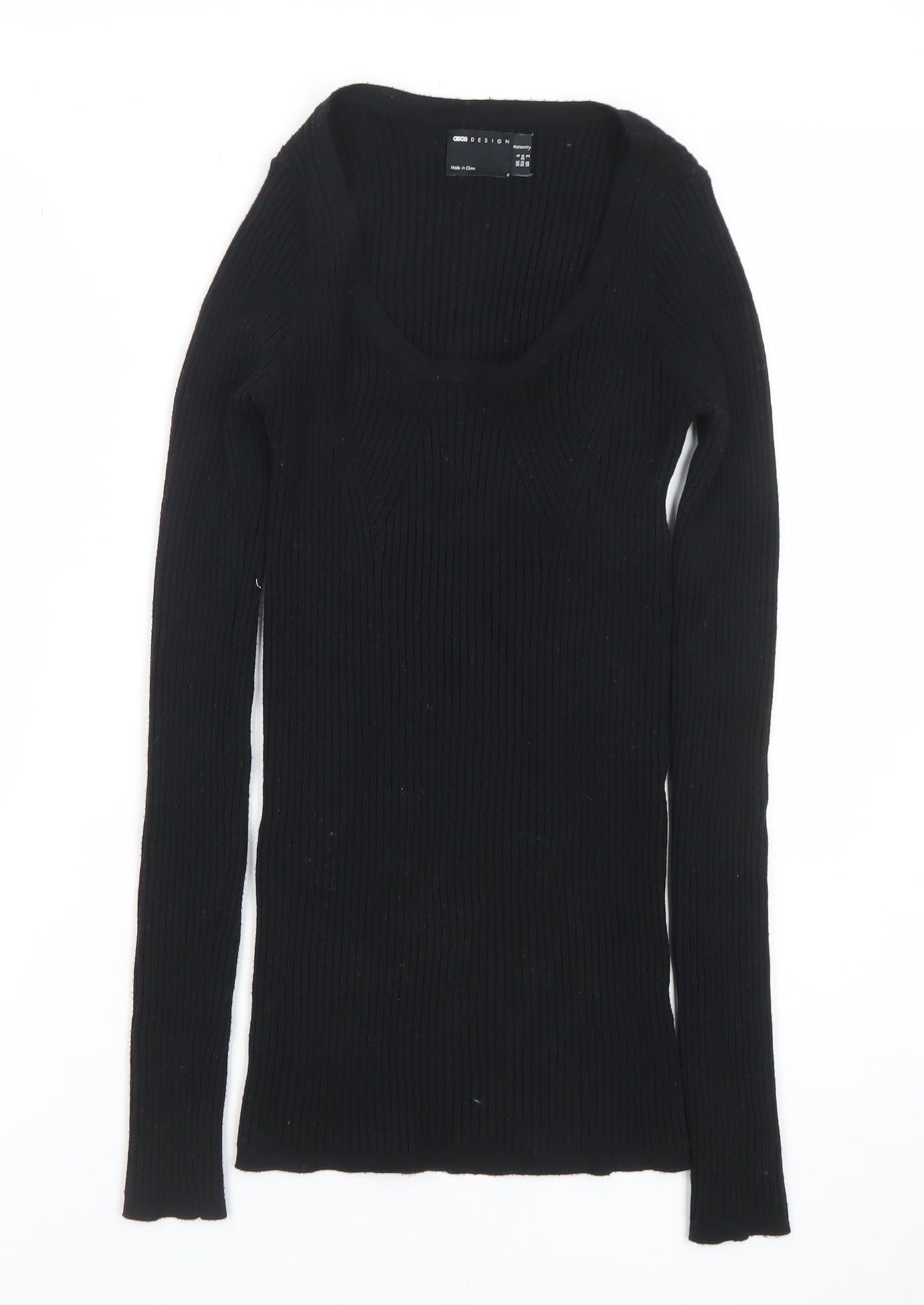 Womens UK Size 6 ASOS Black Basic T-Shirt