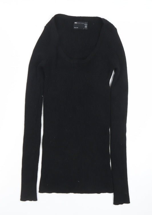 Womens UK Size 6 ASOS Black Basic T-Shirt