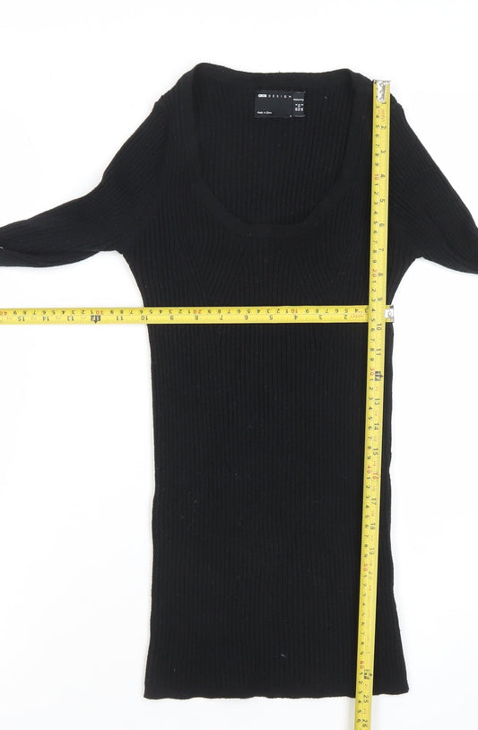 Womens UK Size 6 ASOS Black Basic T-Shirt