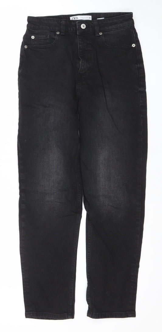 ZARA Women’s Black Straight Leg Jeans Size 8 Mid Rise Denim