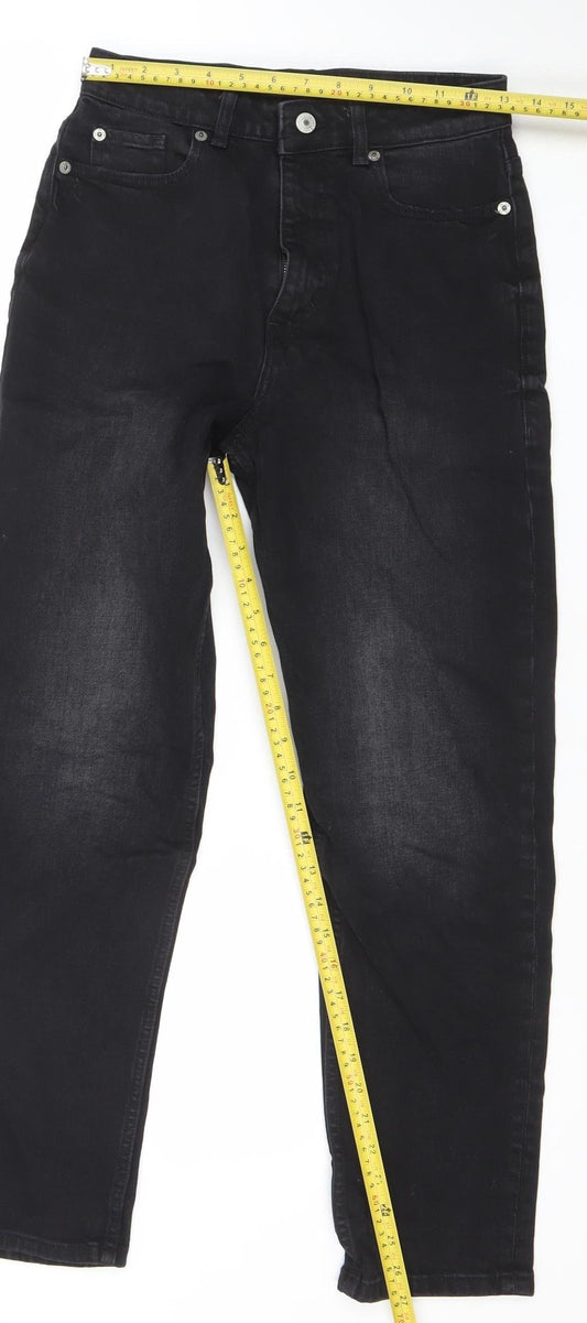 ZARA Women’s Black Straight Leg Jeans Size 8 Mid Rise Denim