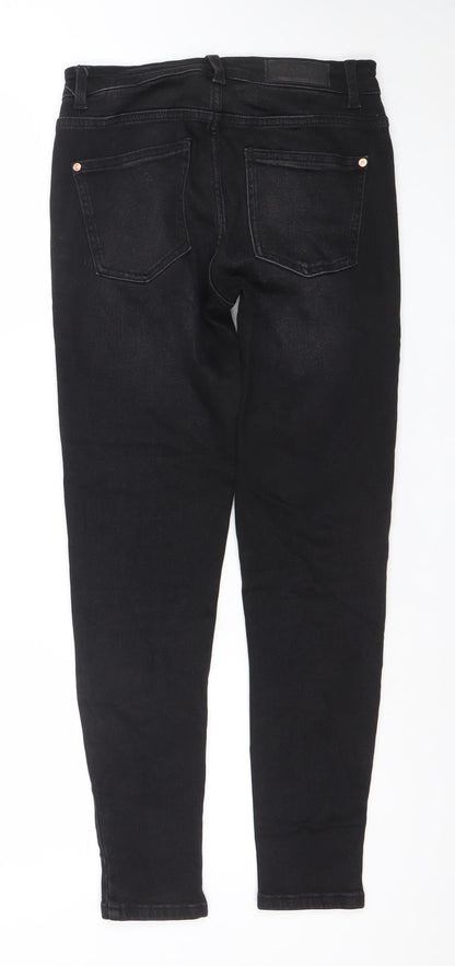 ZARA Womens Black Skinny Jeans Size 8 Slim Fit Mid Rise Denim