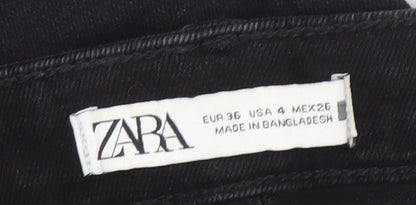 ZARA Womens Black Skinny Jeans Size 8 Slim Fit Mid Rise Denim