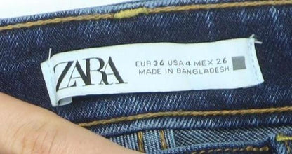 Zara Women Blue Skinny Jeans Size 8 Slim Fit Mid Rise
