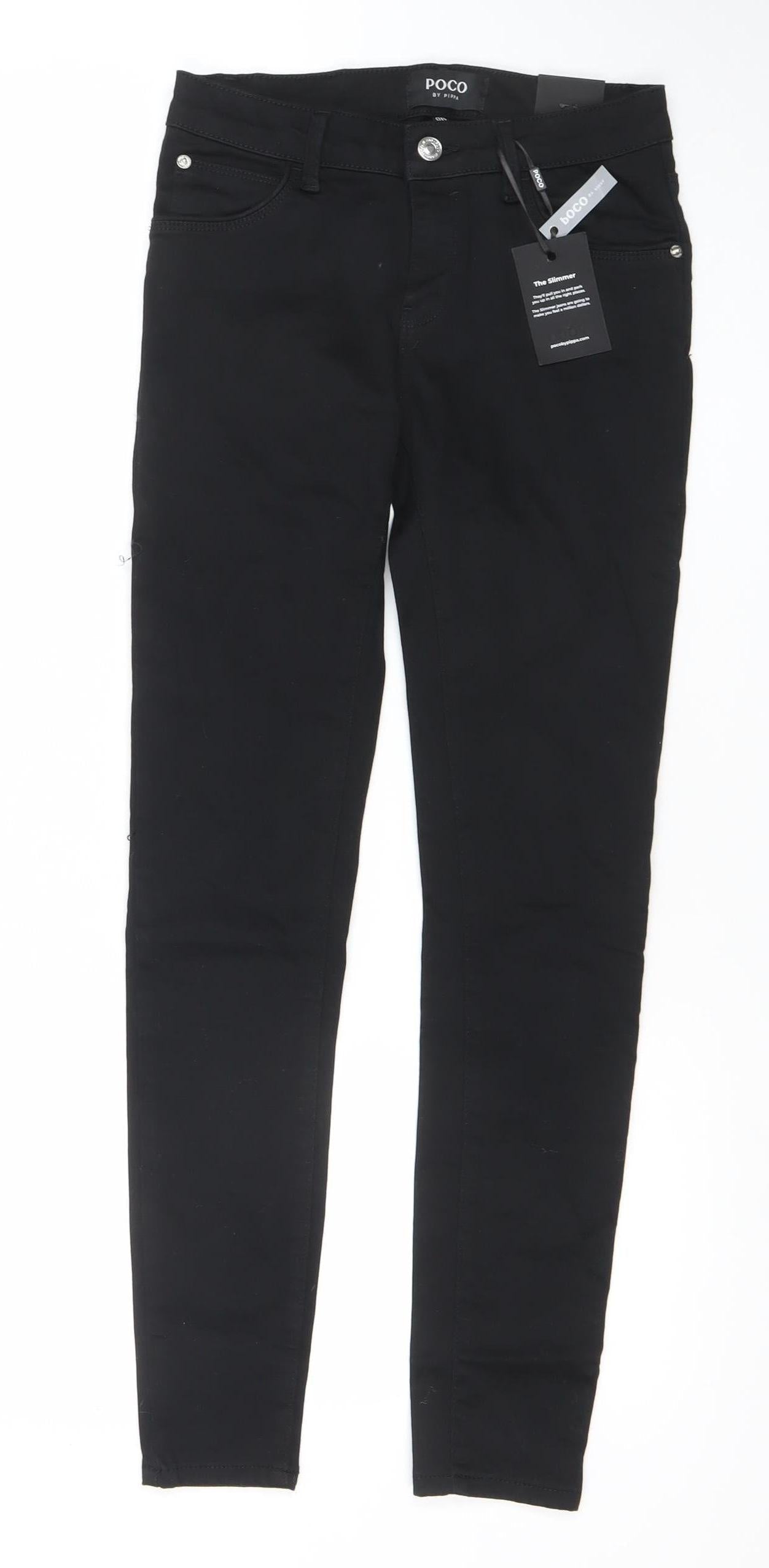 Womens UK Size 8 POCO by Pippa Slim Fit Skinny Black Jeans