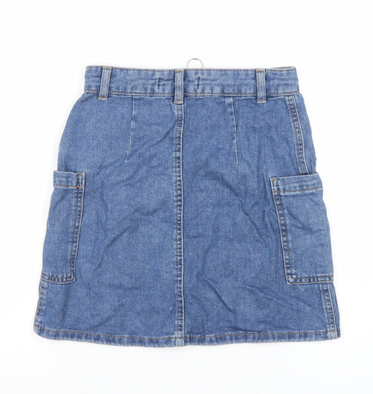 Womens UK Size 4 Denim Co. Cargo Denim Skirt