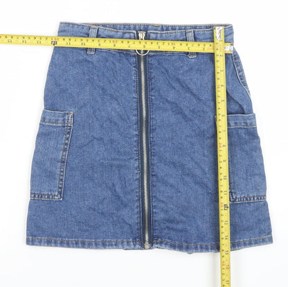 Womens UK Size 4 Denim Co. Cargo Denim Skirt