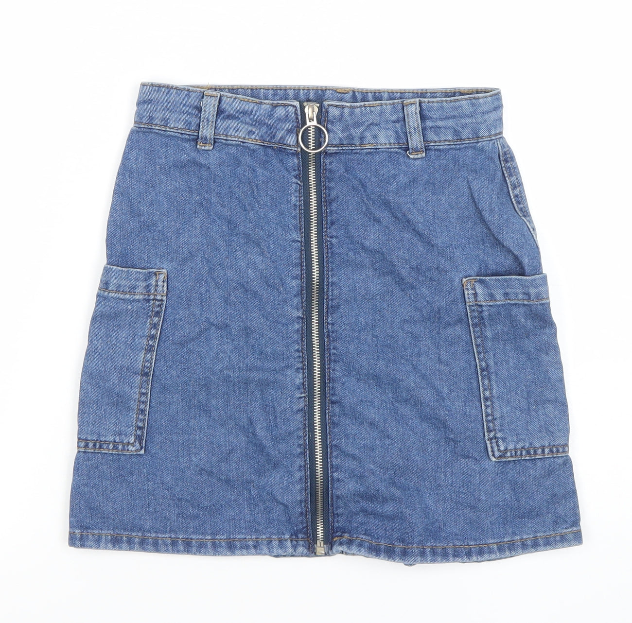 Womens UK Size 4 Denim Co. Cargo Denim Skirt