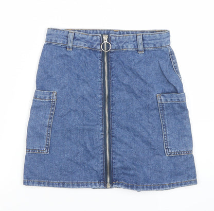 Womens UK Size 4 Denim Co. Cargo Denim Skirt