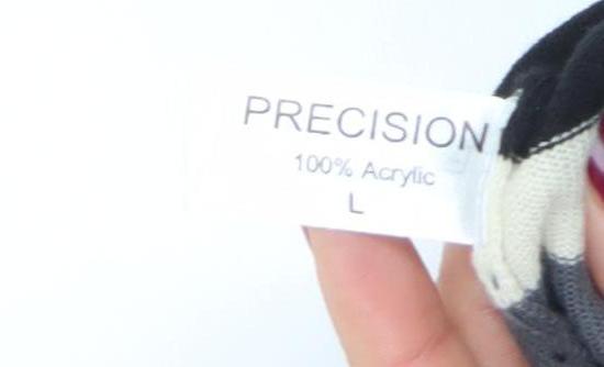 Precision Mens Multicoloured Striped Crew Neck Acrylic Jumper L