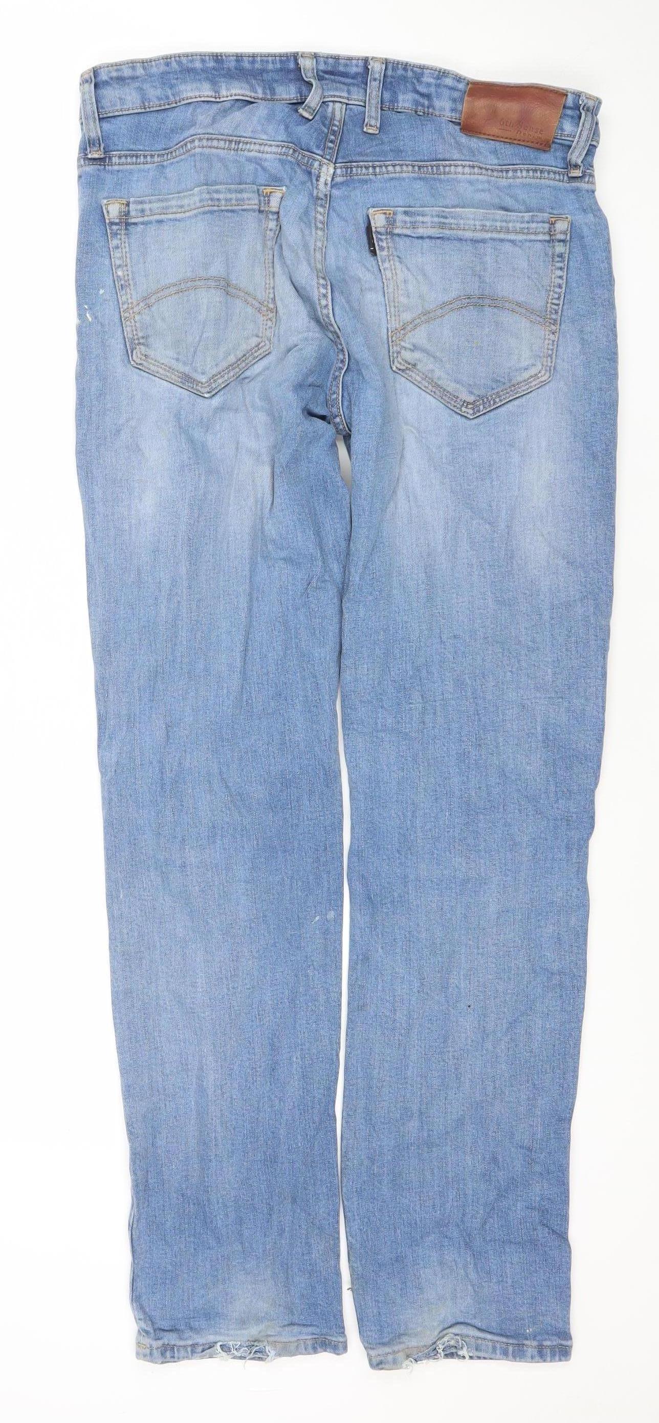 Fashion Never Stops Men's Blue Straight Denim Jeans W32 L32