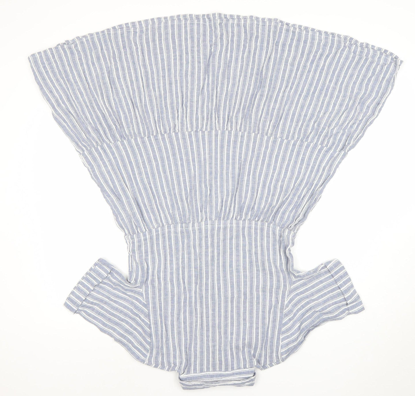 Primark Womens Blue Striped Shirt Dress Size 8 Midi Cotton Blend