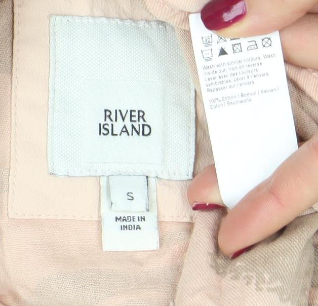 Womens UK Size S River Island Beige Military Jacket
