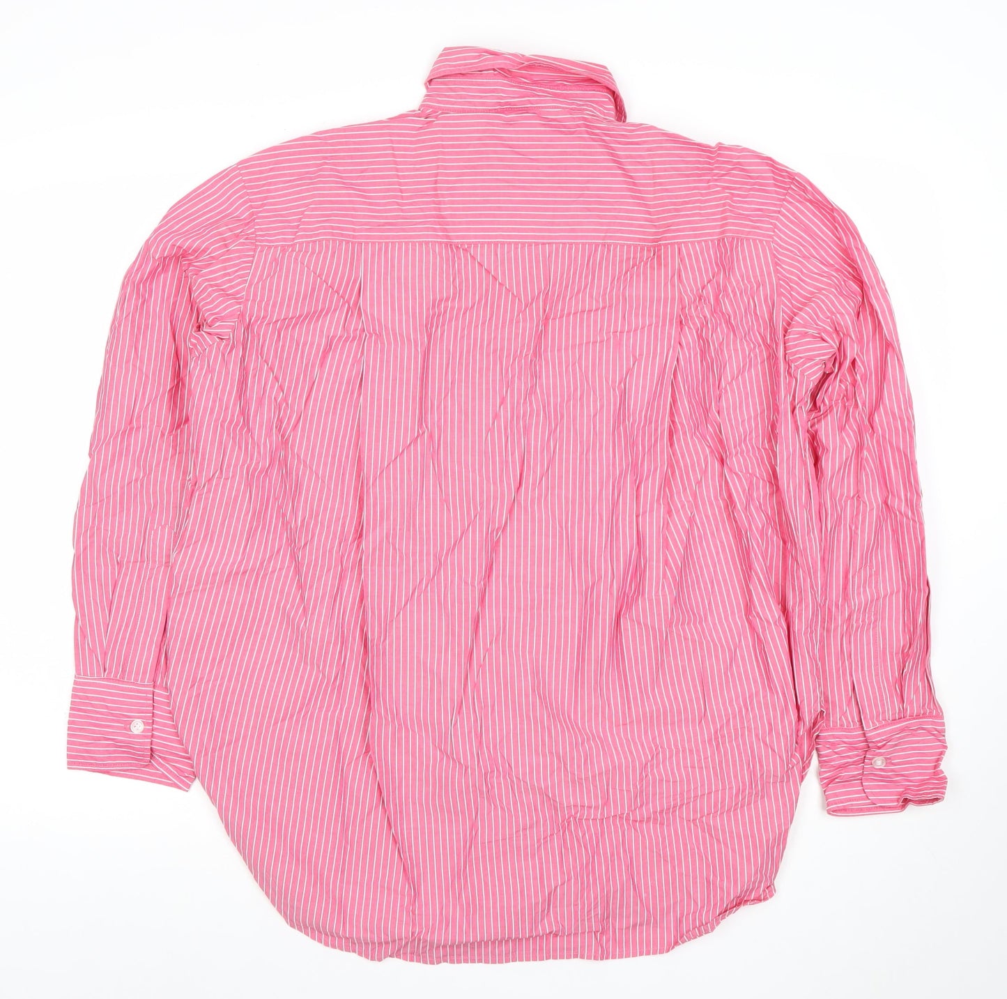H&M Men’s Pink Striped Button-Up Cotton Shirt XS Regular Fit