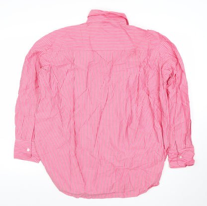 H&M Men’s Pink Striped Button-Up Cotton Shirt XS Regular Fit