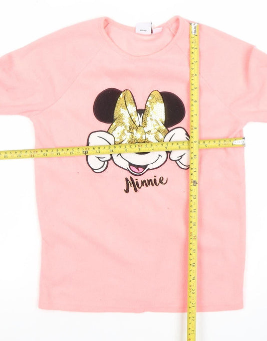 Girls UK Size 11-12 Years Disney Pink Pullover T-Shirt