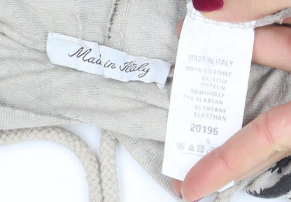 Womens UK Size S Made in Italy Beige Pullover Hoodie