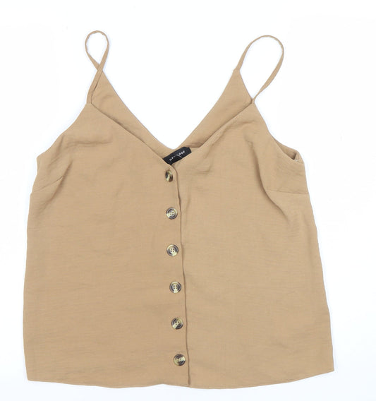 New Look Women’s Brown Button Front Camisole Tank Top Size 12