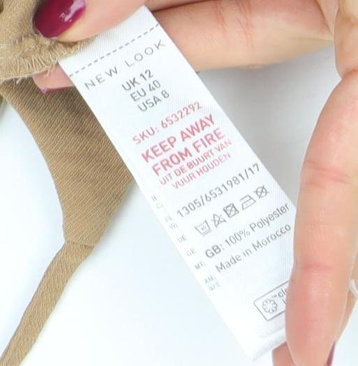 New Look Women’s Brown Button Front Camisole Tank Top Size 12