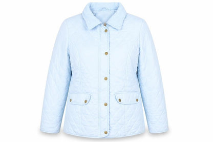 David Barry Women's Blue Quilted Mid-Length Jacket Size 14
