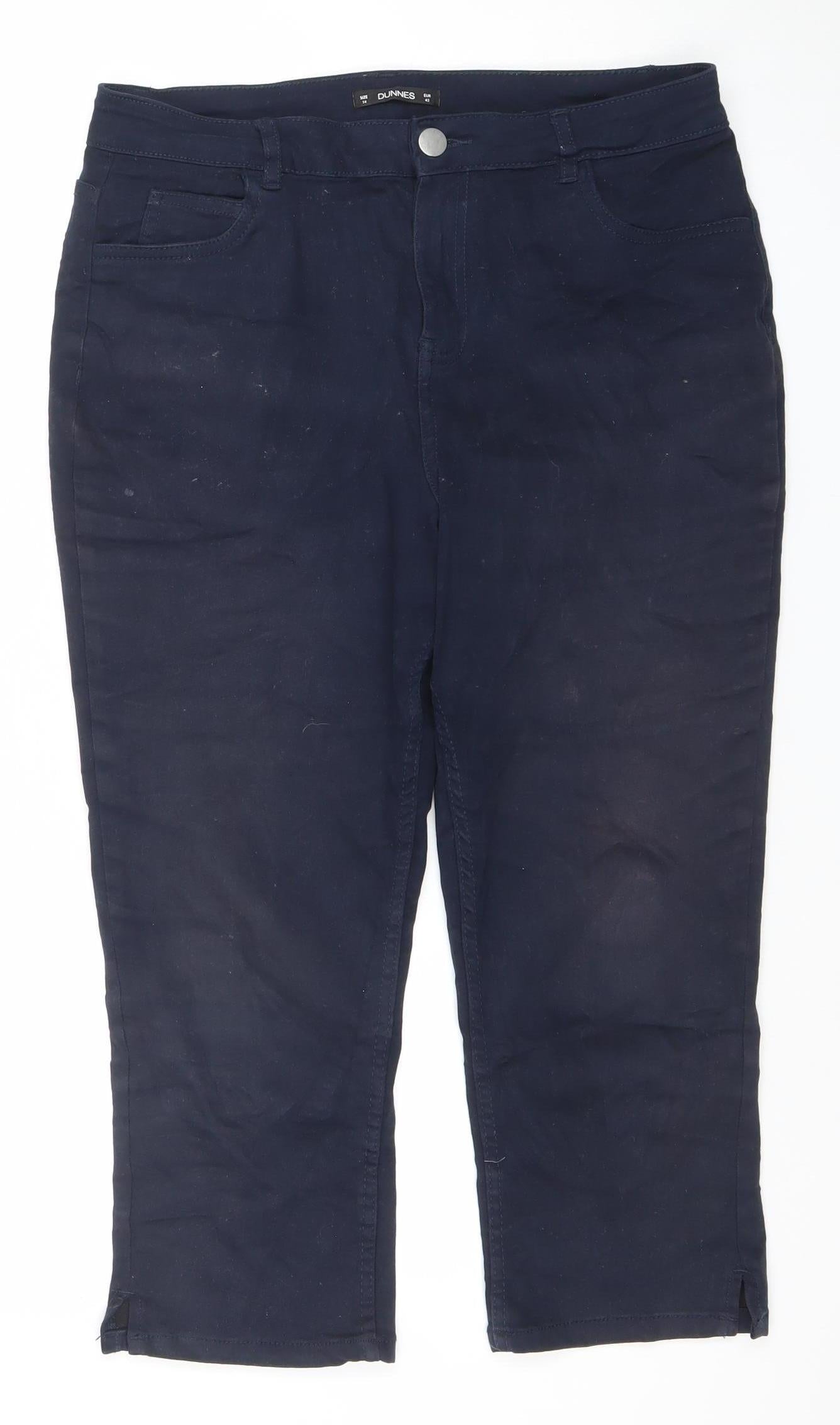Womens UK Size 14 Dunnes Regular Fit Straight Blue Jeans