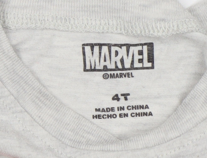 Boys UK Size 4 Years Marvel Grey Basic T-Shirt