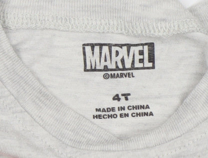 Boys UK Size 4 Years Marvel Grey Basic T-Shirt