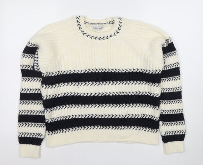 Womens UK Size S Callery Ivory Pullover Jumper