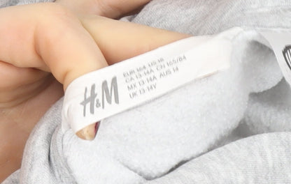 Girls UK Size 13-14 Years H&M Grey Pullover Hoodie