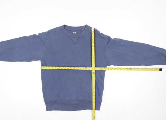 Mens UK Size XS Uniqlo Blue Pullover Sweatshirt