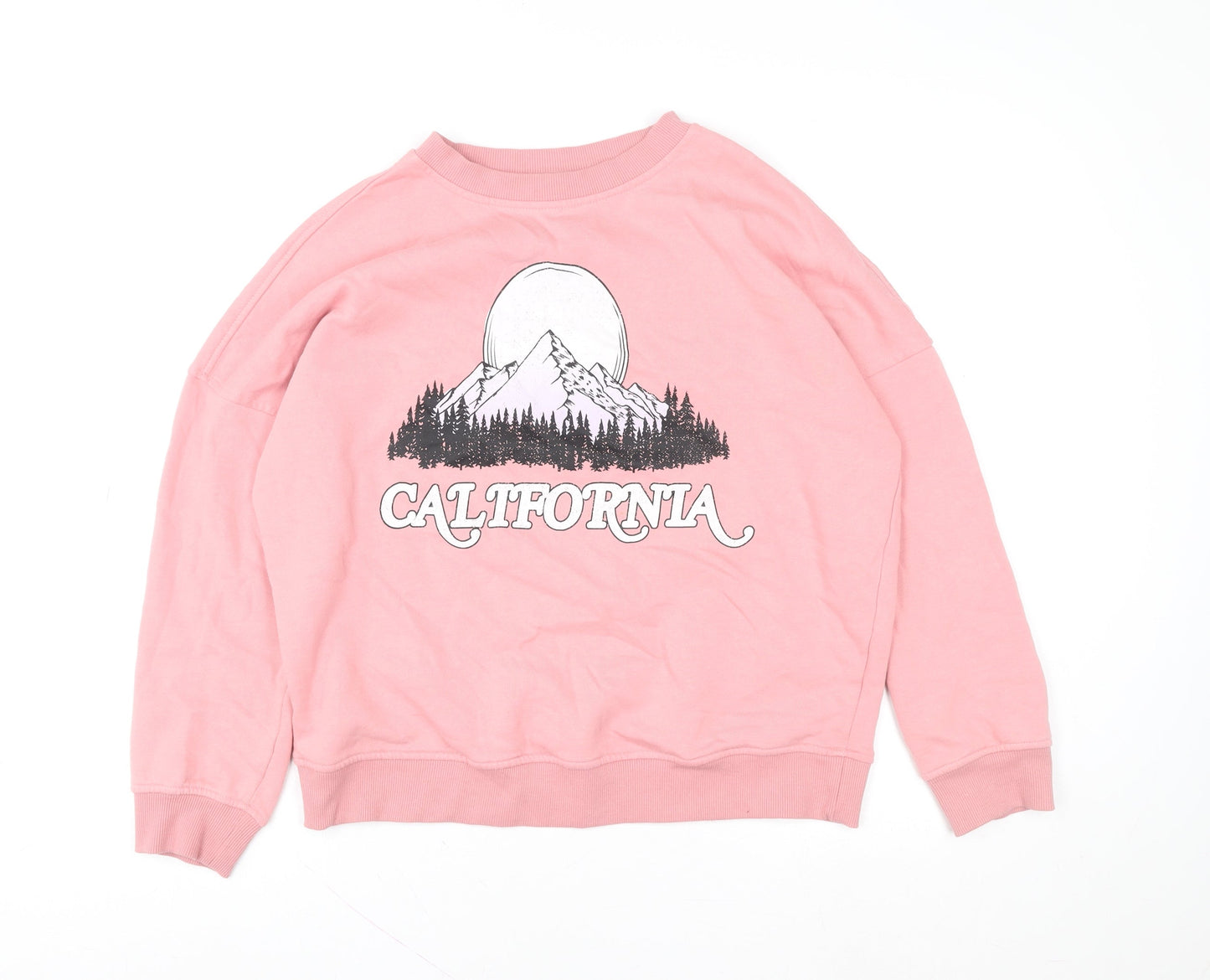 George Women Pink California Graphic Pullover Sweatshirt Size M