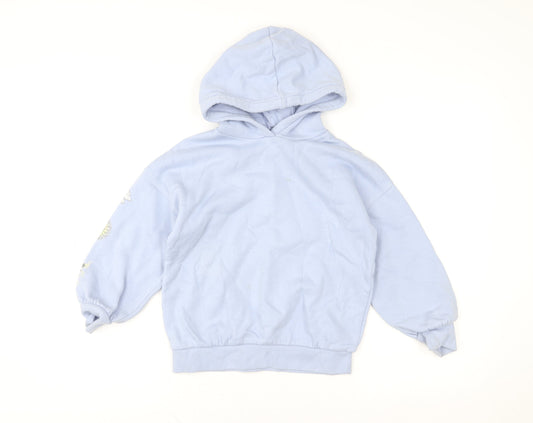 Girls UK Size 7-8 Years Marks and Spencer Blue Pullover Hoodie