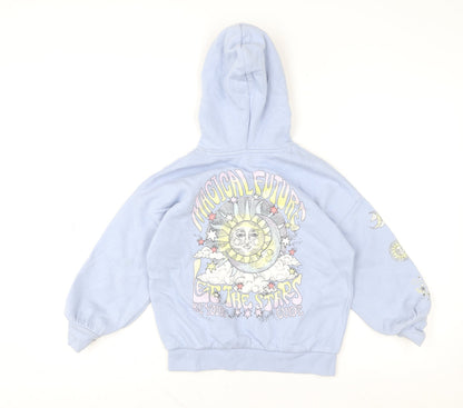 Girls UK Size 7-8 Years Marks and Spencer Blue Pullover Hoodie