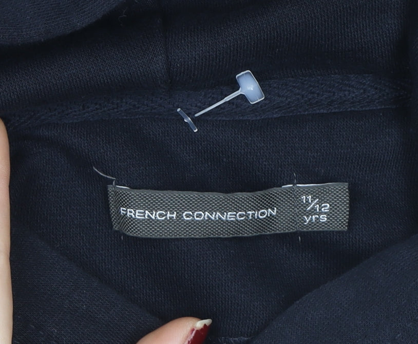 Boys UK Size 11-12 Years French Connection Black Pullover Hoodie