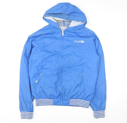 Mens UK Size L FLY53 Blue Windbreaker Coat