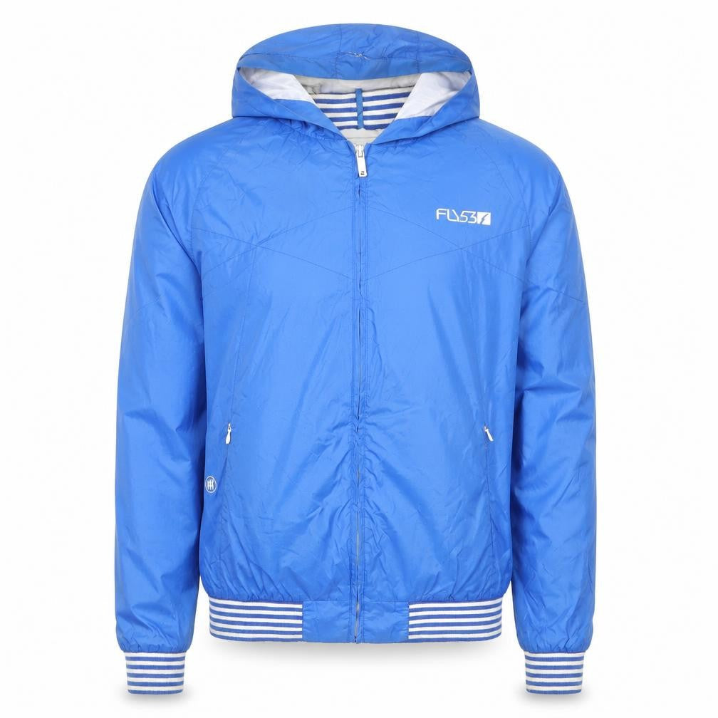 Mens UK Size L FLY53 Blue Windbreaker Coat