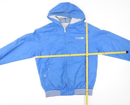 Mens UK Size L FLY53 Blue Windbreaker Coat