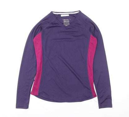 Mountain Warehouse Womens Purple Long Sleeve V-Neck IsoCool Sports Top Size 10