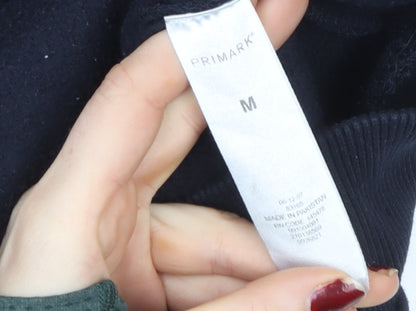 Primark Penn Men's Black Pullover Hoodie M USA Graphic Cotton Blend