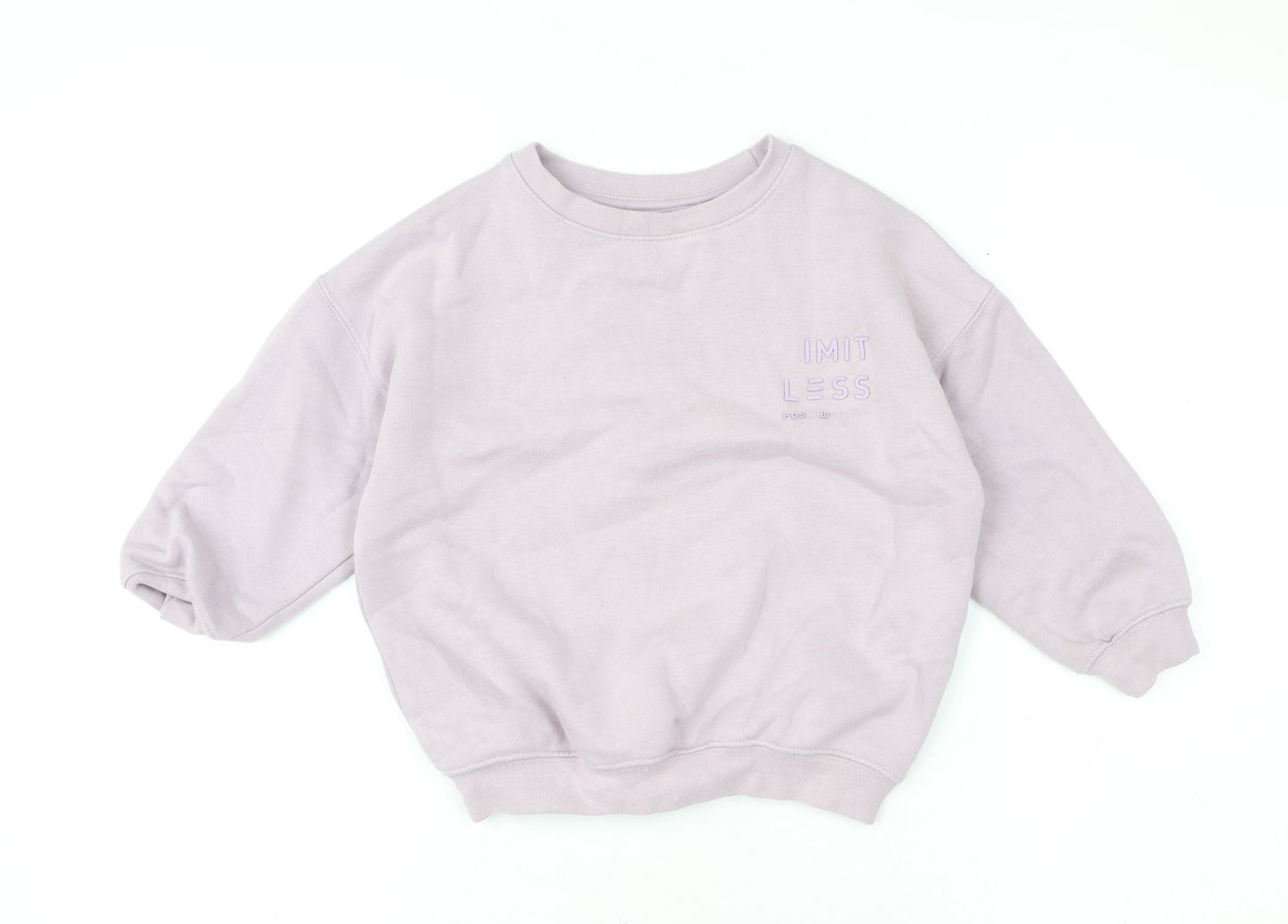 F&F Girls Purple Limitless Possibilities Pullover Sweatshirt 3-4 Years