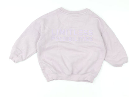 F&F Girls Purple Limitless Possibilities Pullover Sweatshirt 3-4 Years